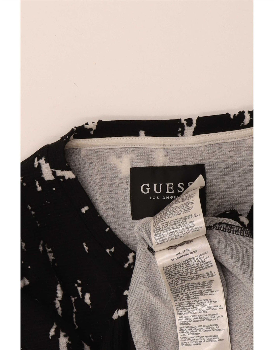 Guess Mens Abstract Pattern Sweatshirt Jumper Small Black Cotton