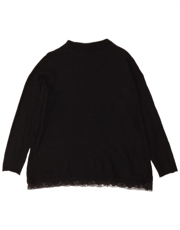 Marks & Spencer Womens Turtle Neck Jumper Sweater UK 14 Large Black