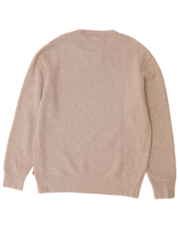 Levi's Mens Graphic Sweatshirt Jumper Small Grey Cotton