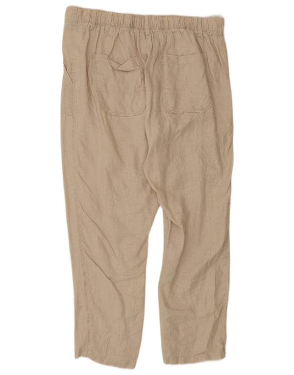 Marks & Spencer Pantalones cónicos para mujer UK 12 Medium W30 L27 Beige Linen