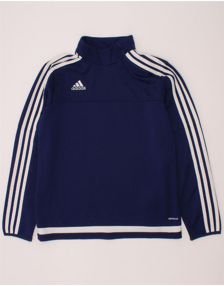 ADIDAS Boys Climacool Pullover Tracksuit Top 11-12 Years Navy Blue Vintage Adidas and Second-Hand Adidas from Messina Hembry 