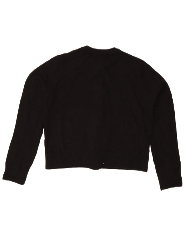 Zara Womens Crop Cardigan Sweater UK 10 Small Black