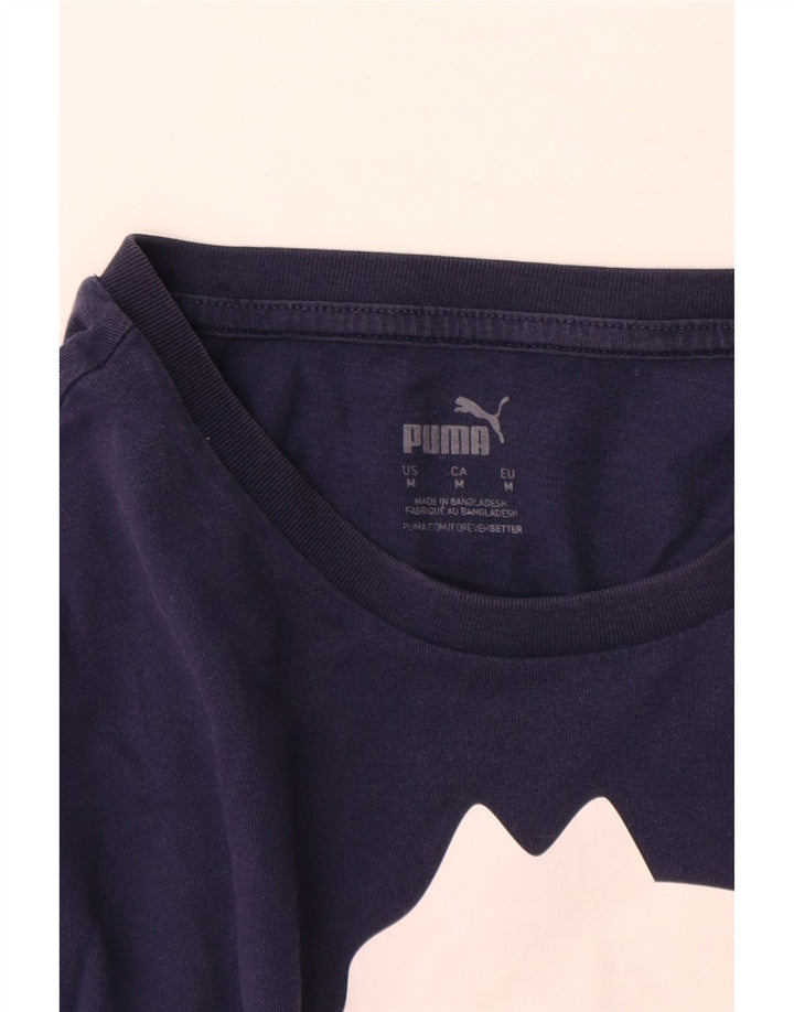 Puma Mens Graphic T-Shirt Top Medium Navy Blue