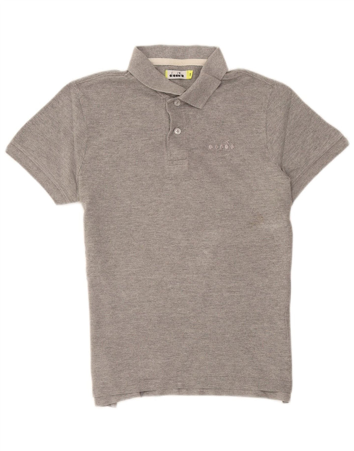Diadora Mens Polo Shirt Small Grey Flecked