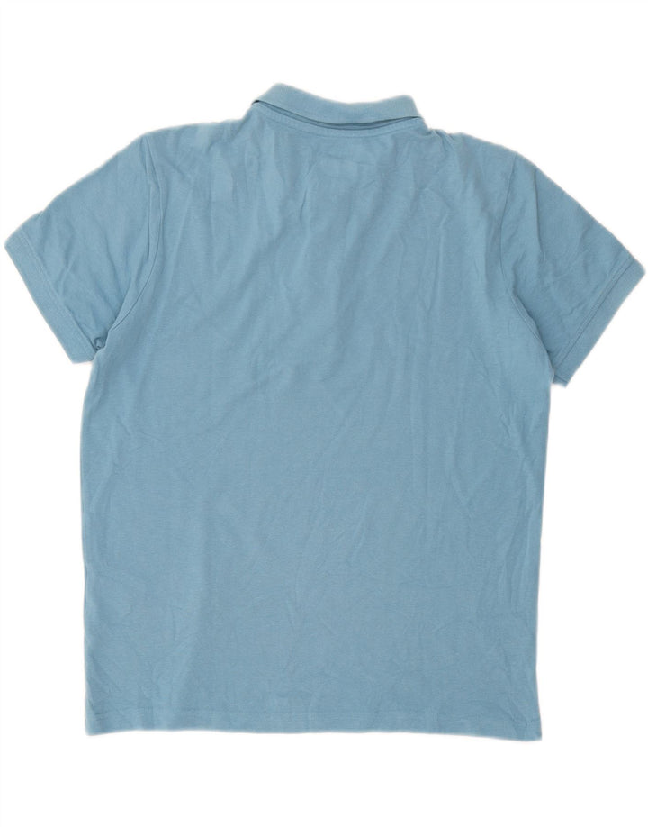 Dack's Herren-Poloshirt aus mittelblauer Baumwolle