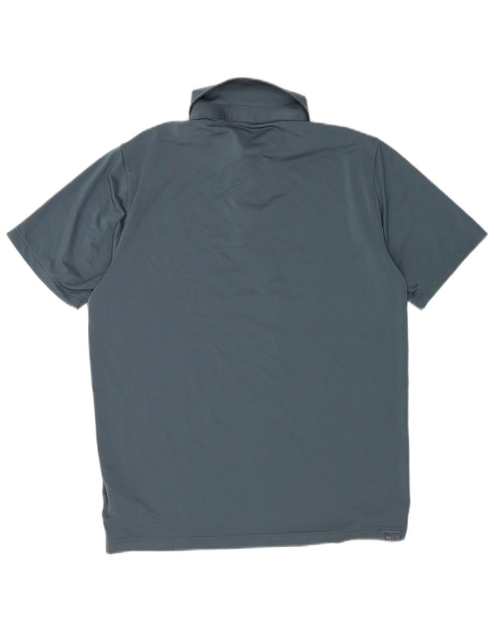 Puma Polo Homme Large Bleu Marine Colorblock Polyester