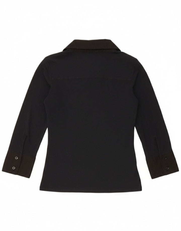 Liu Jo Womens Pullover 3/4 Sleeve Shirt Blouse UK 8 Small Navy Blue