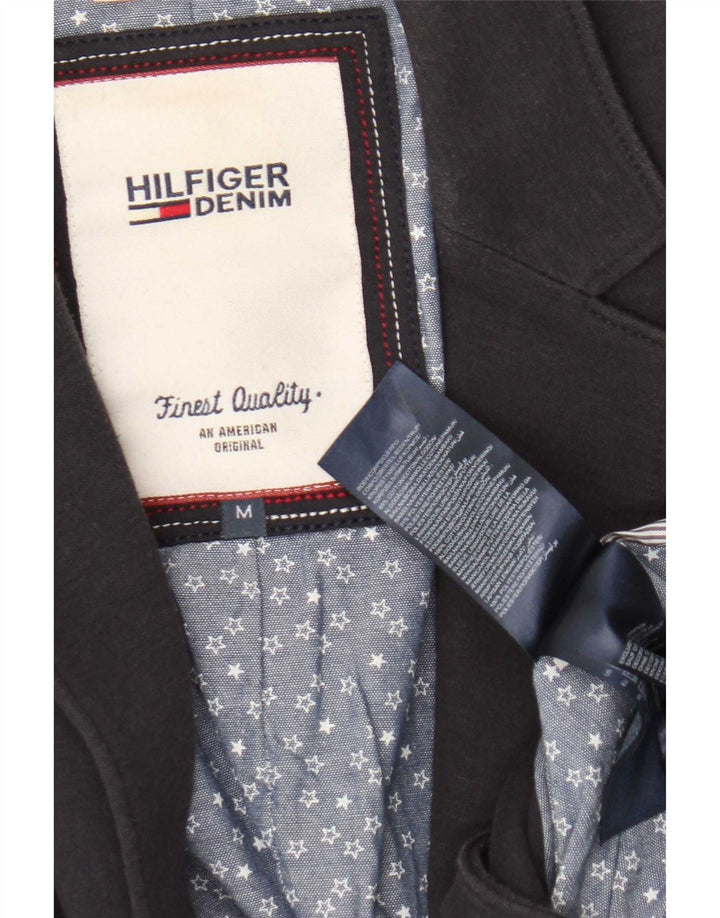 Tommy Hilfiger Damen-Blazer mit 1 Knopf, UK 12, mittelmarineblaue Baumwolle