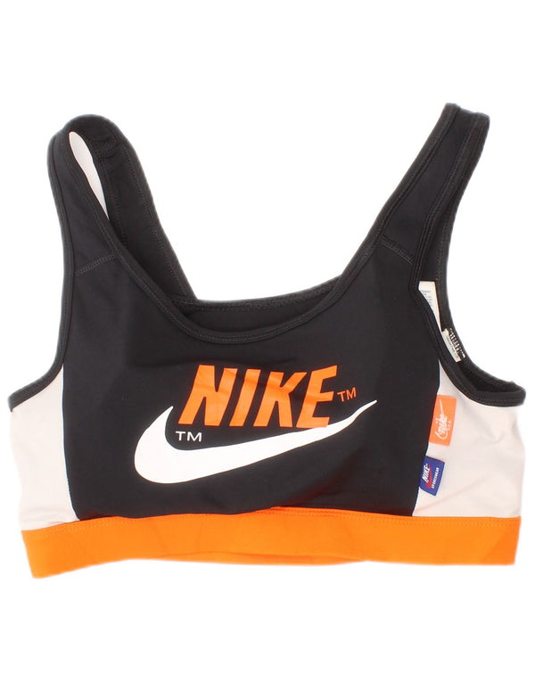 Sutiã esportivo Nike feminino Dri Fit Graphic Top médio preto colorblock esportivo