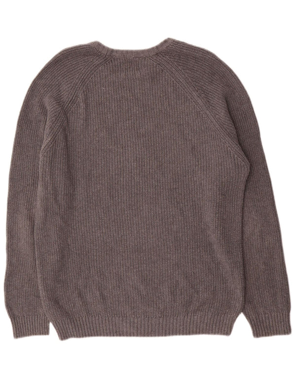Zara Mens Boat Neck Jumper Sweater Medium Grey Cotton