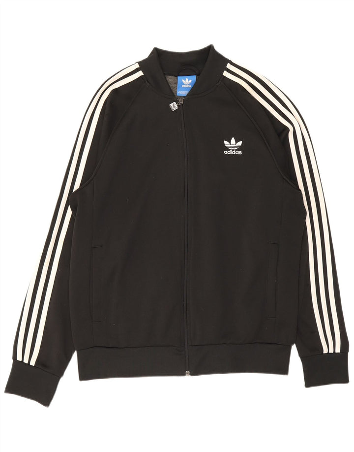 Giacca da ginnastica da uomo Adidas Large nera in poliestere