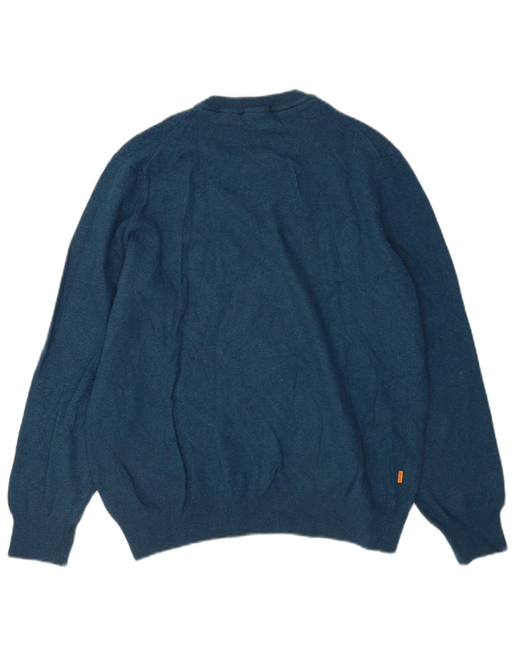 Timberland Mens Crew Neck Jumper Sweater Large Blue Wool