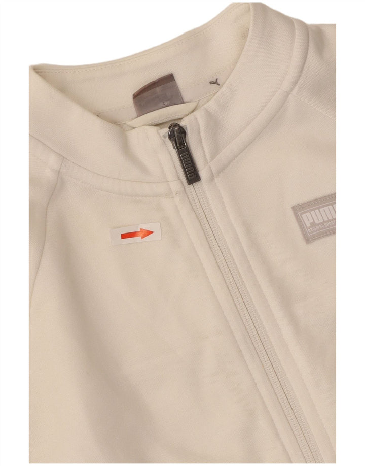 Puma Womens Crop Oversized Trainingsanzug Top Jacke UK 10 Small Weiß Polyester