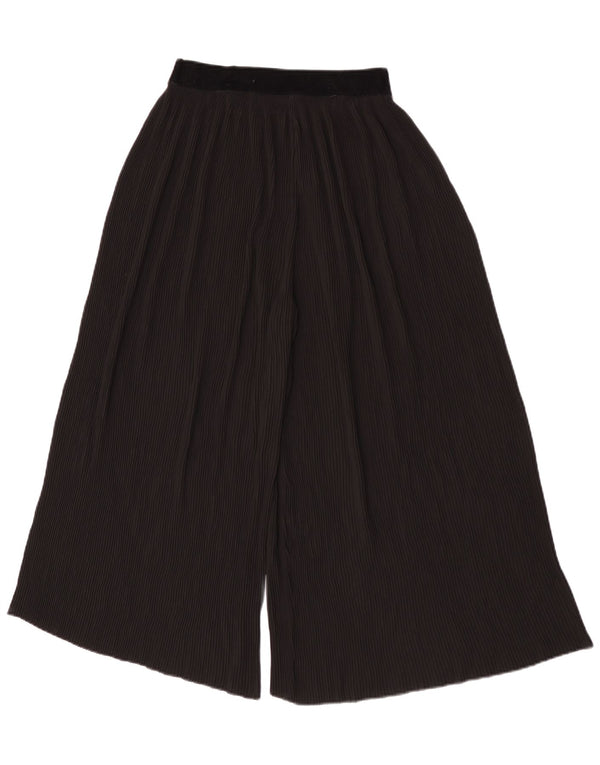 Zara Womens Wide Leg Capri Trousers Small W26 L21 Black