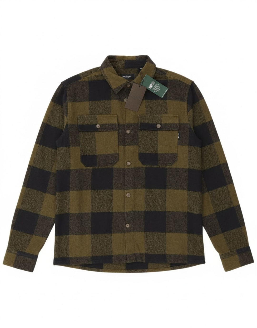 Only & Sons Mens Overshirt Flannel Shirt Medium Khaki Check Cotton
