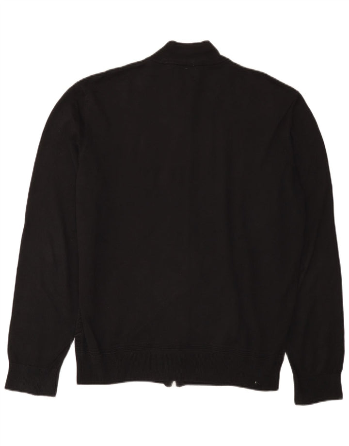 Zara Mens Cardigan Sweater Large Black Cotton
