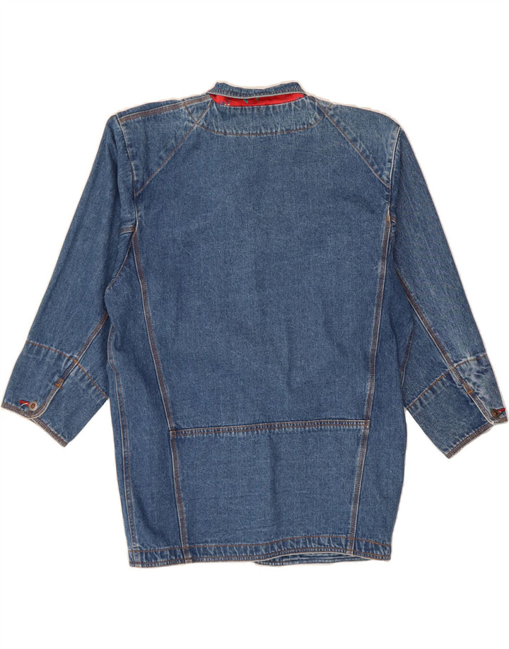 VINTAGE Womens Oversized Denim Coat EU 38 Medium Blue Cotton Vintage Vintage and Second-Hand Vintage from Messina Hembry 