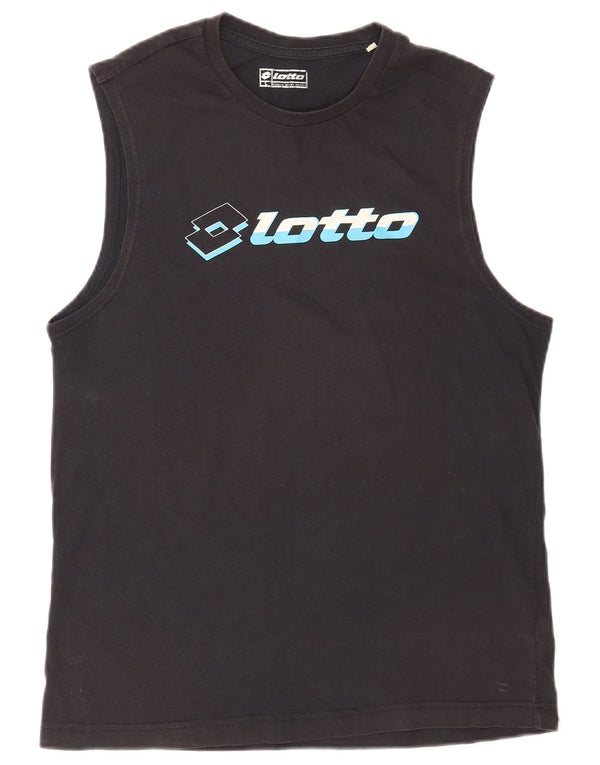 Lotto Hombre Gráfico Chaleco Top Grande Algodón Negro