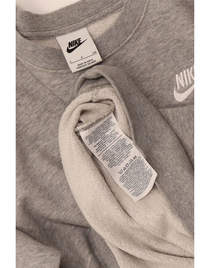 Nike Mens Moletom Jumper Pequeno Algodão Cinza