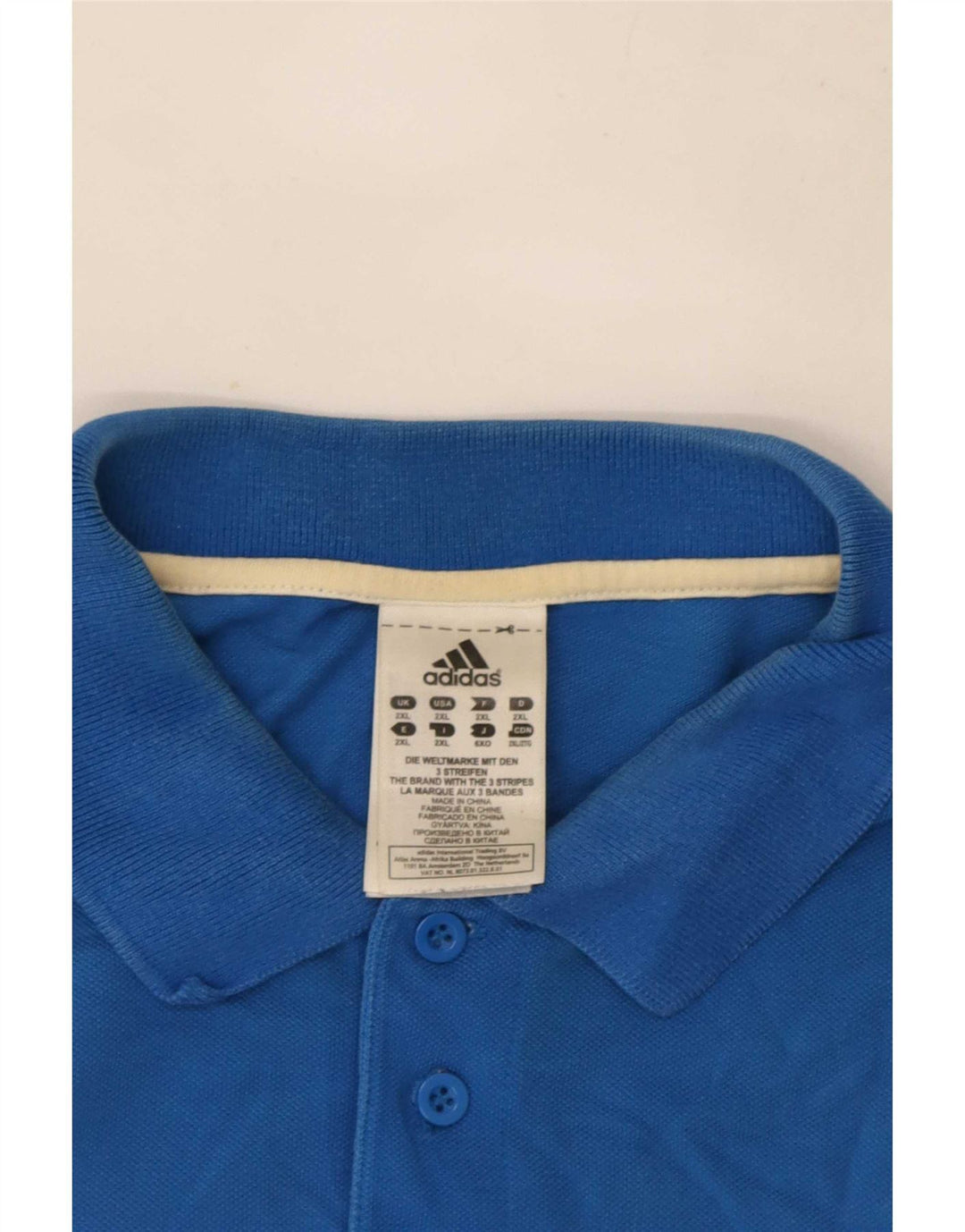 Adidas Mens Polo Shirt 2XL Blue Cotton