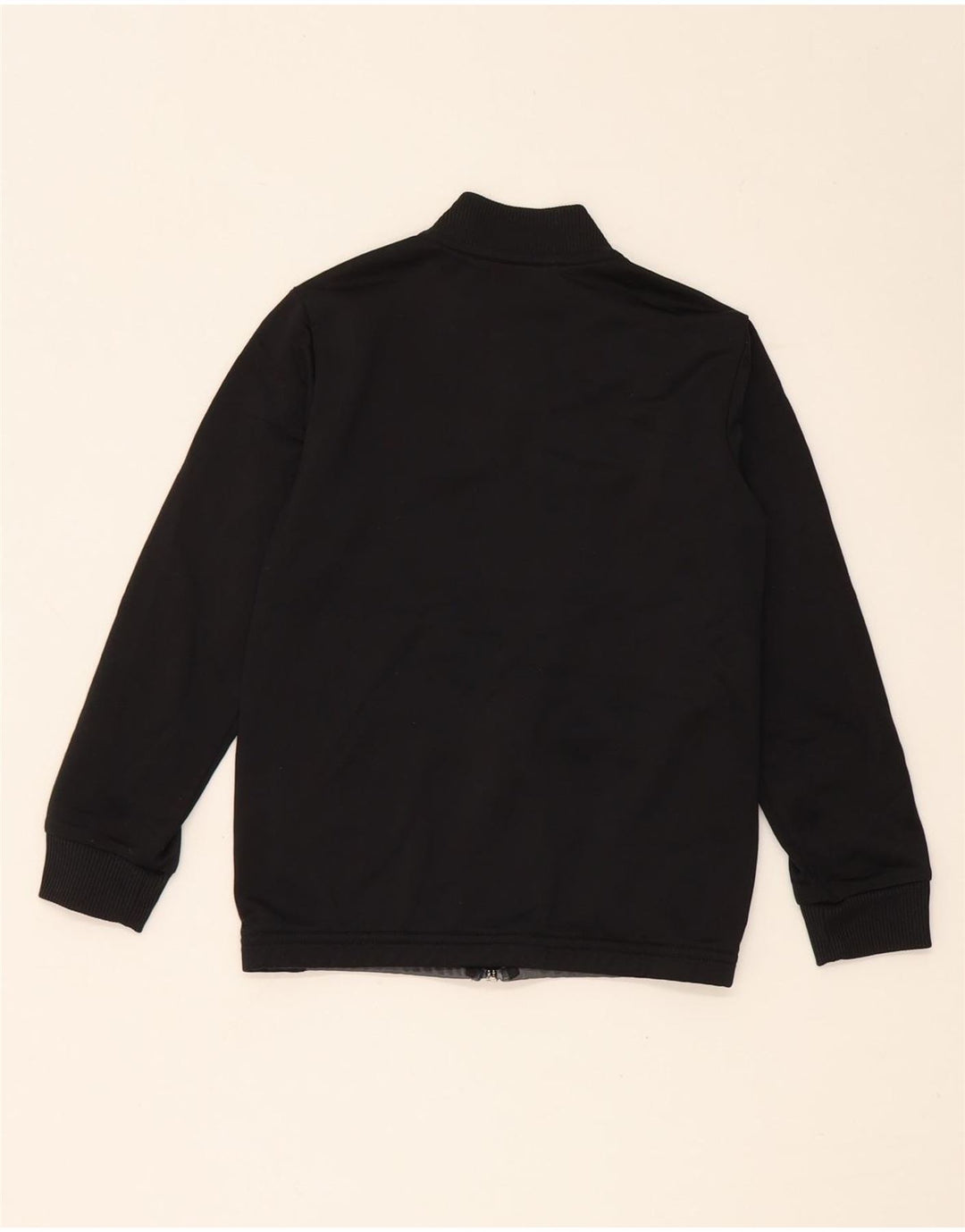 Adidas Boys Tracksuit Top Jacket 7-8 Years Black Colourblock Polyester