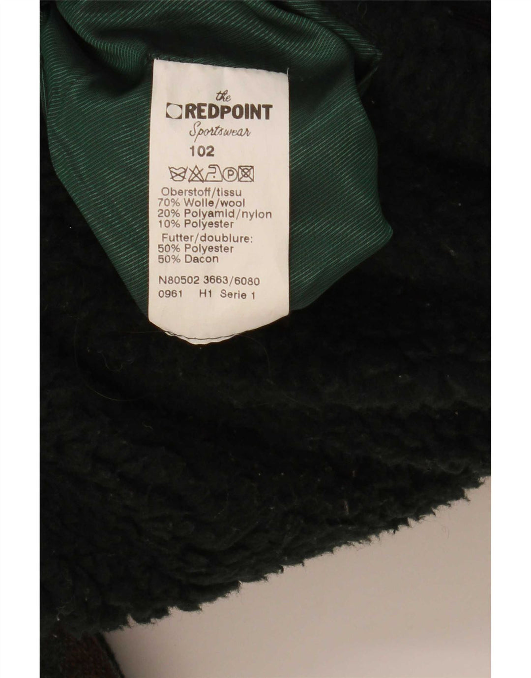 Redpoint Mens Windbreaker Coat UK 42 XL Green Geometric Wool