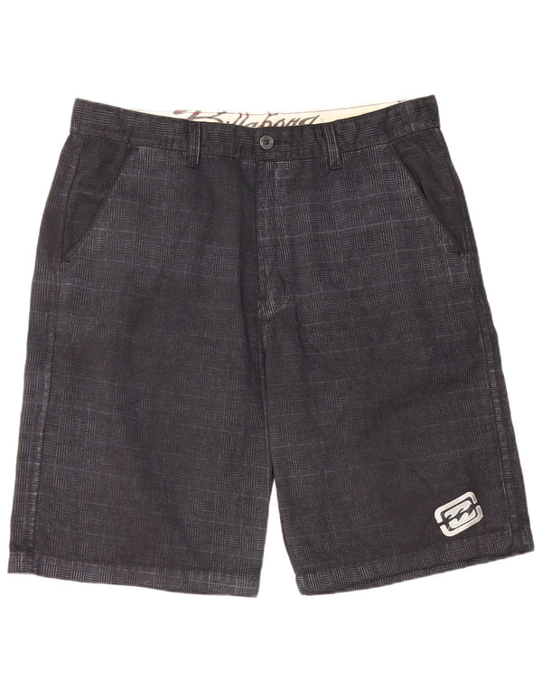 Pantaloncini chino da uomo Billabong W40 XL in cotone a quadri neri