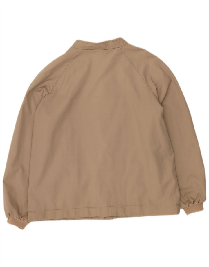 VINTAGE Womens Bomber Jacket UK 14 Large Beige