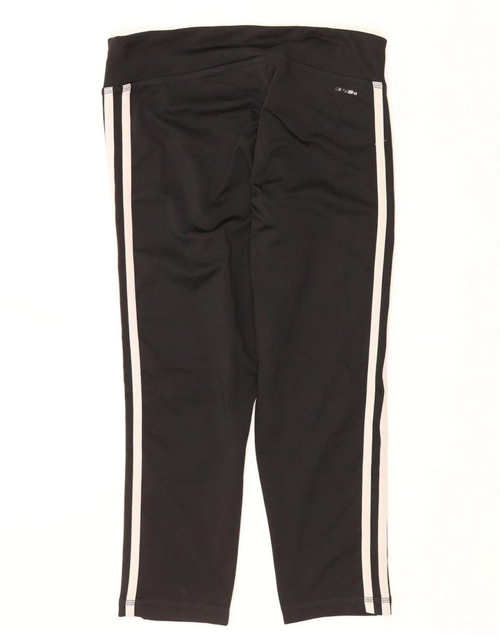 ADIDAS Womens Climalite Capri Leggings UK 8/10 Small  Black Polyester