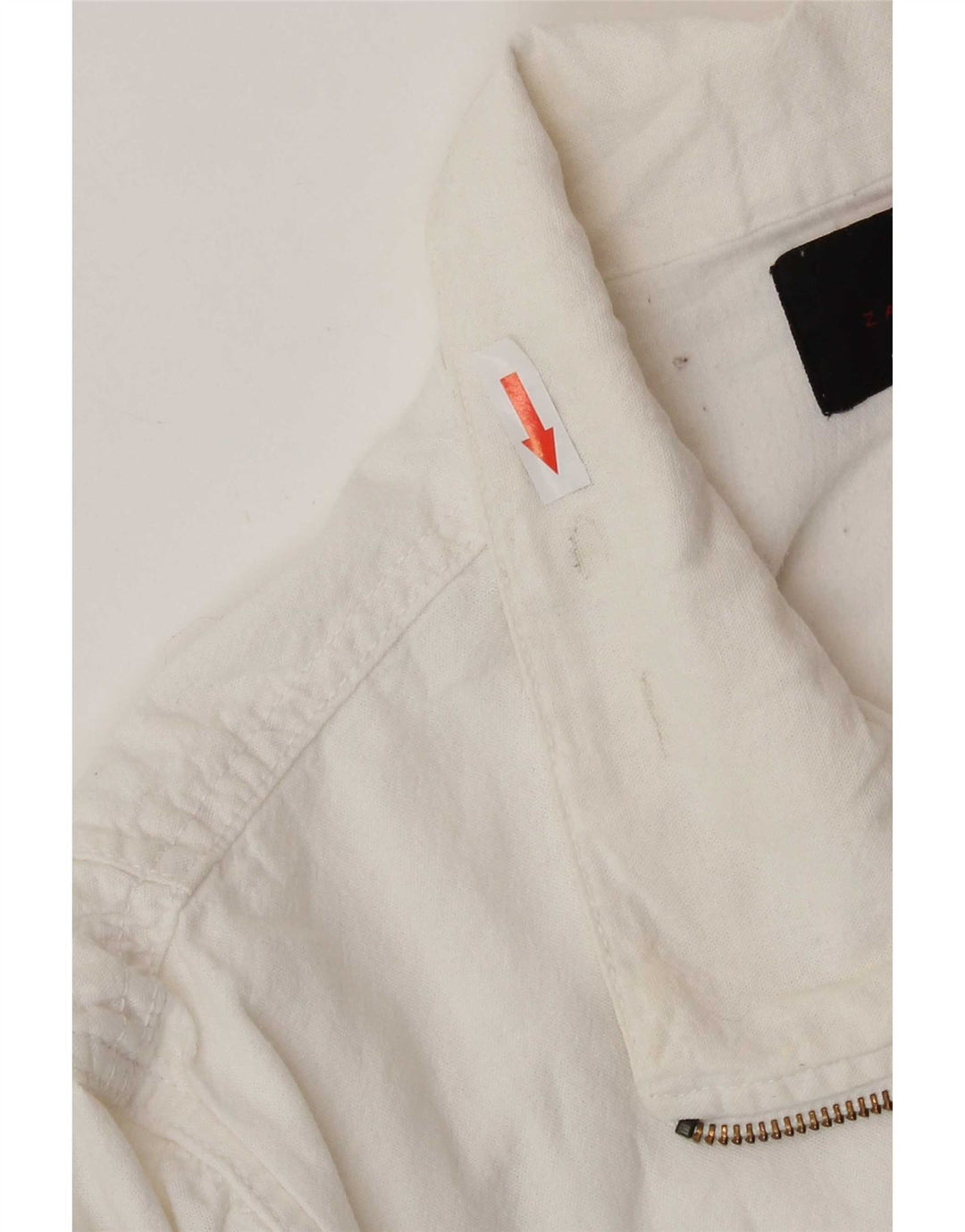 Zara Mens Utility Jacket UK 42 XL Blanco Poliéster