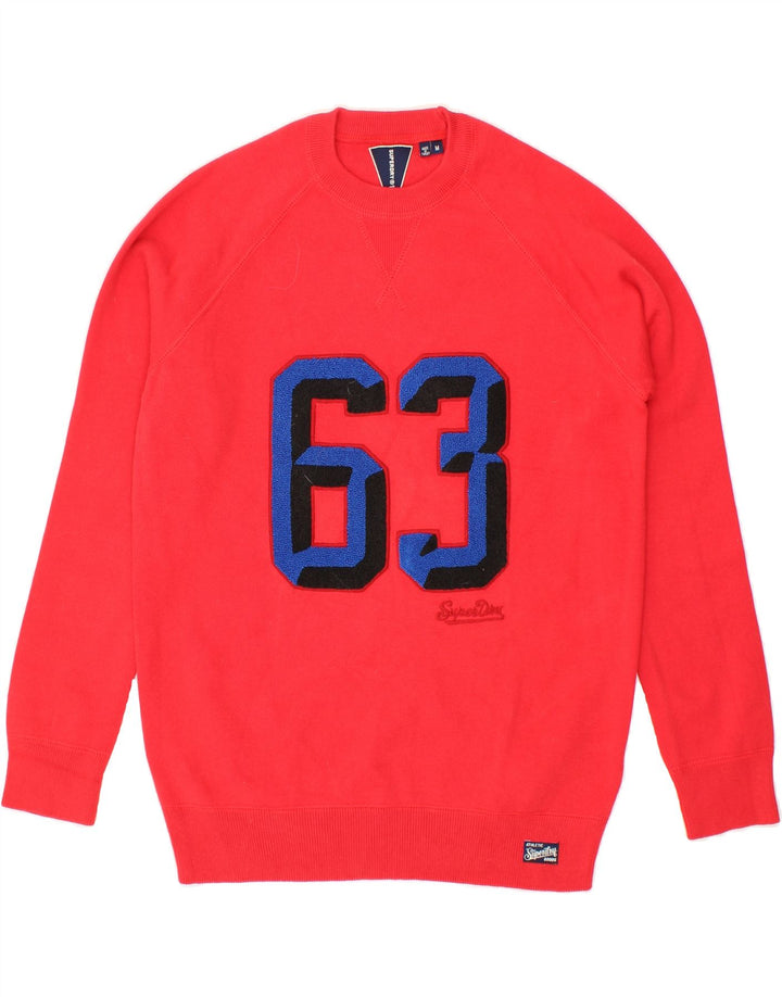SUPERDRY Womens Graphic Sweatshirt Jumper UK 14 Medium Red Cotton Vintage Superdry and Second-Hand Superdry from Messina Hembry 