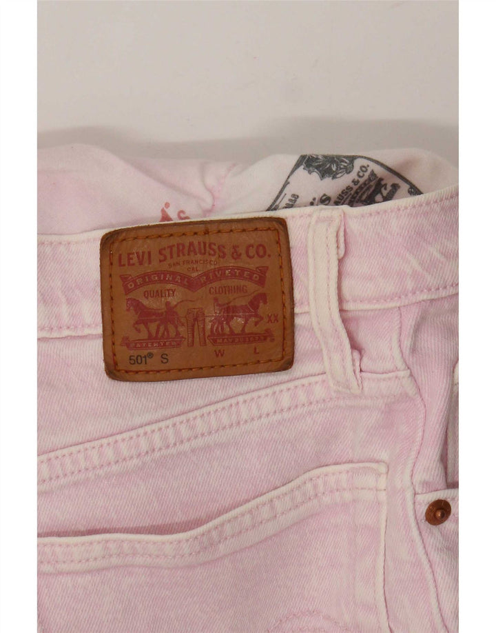Calça jeans feminina Levi's 501 Straight pequena W27 L29 rosa