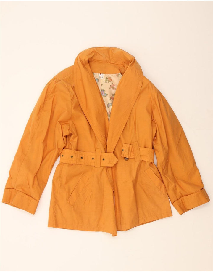 VINTAGE Womens Trench Coat EU 38 Medium Orange Cotton Vintage Vintage and Second-Hand Vintage from Messina Hembry 