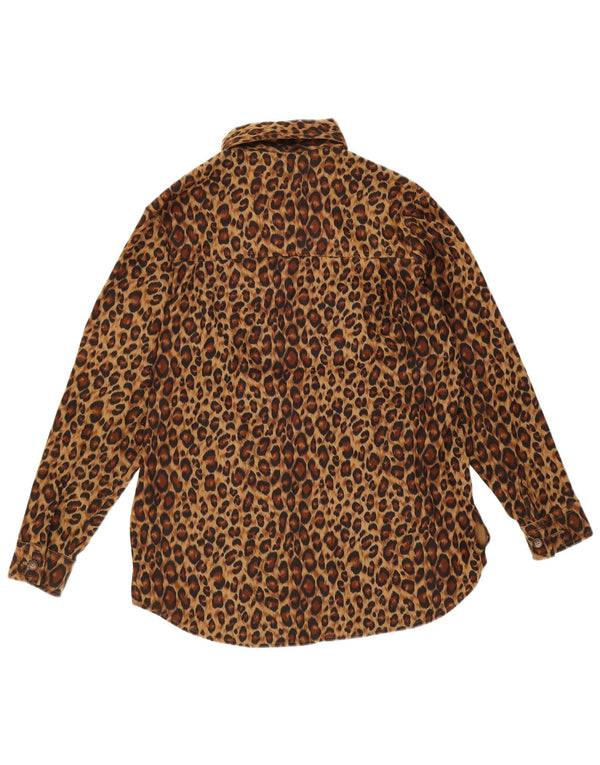 Sunbelt Womens Oversized Shirt UK 10 Small Brown Animal Print