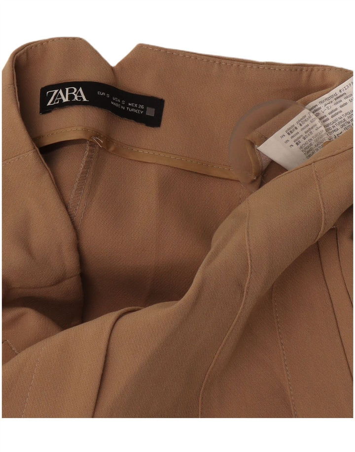 Zara Womens Tapered Chino Trousers Small W26 L26 Beige Polyester
