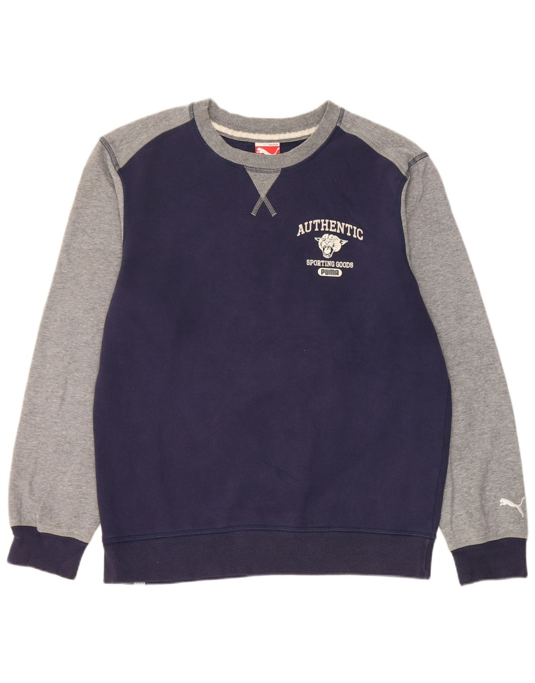 Ανδρικό γραφικό φούτερ Puma Jumper, μεσαίο μπλε ναυτικό, βαμβακερό