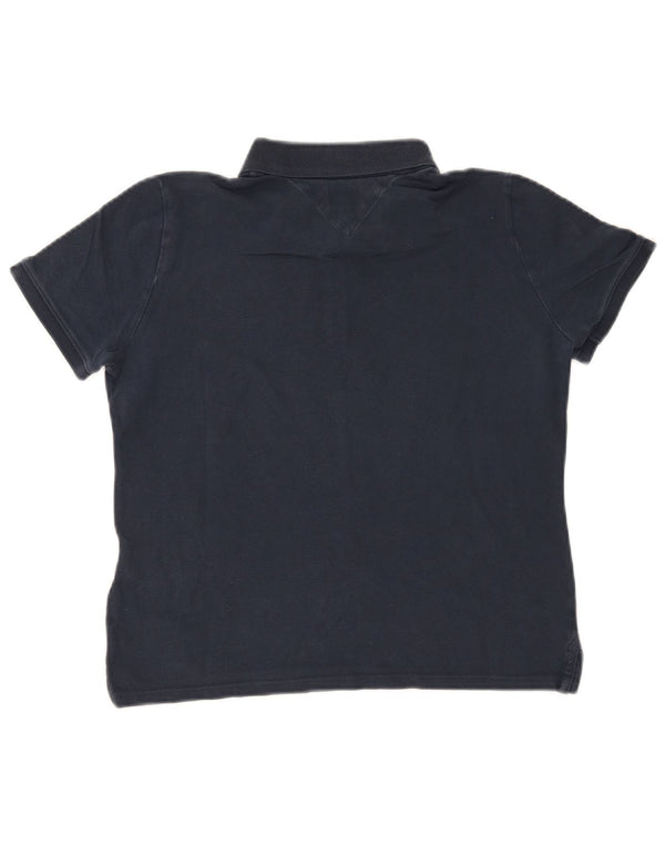 Damska koszulka polo Tommy Hilfiger UK 12, średnia, granatowa, bawełniana