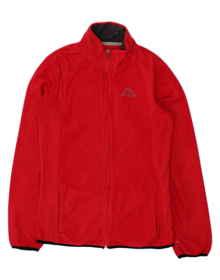 KAPPA Womens Fleece Jacket UK 14 Large Red Polyester Vintage Kappa and Second-Hand Kappa from Messina Hembry 