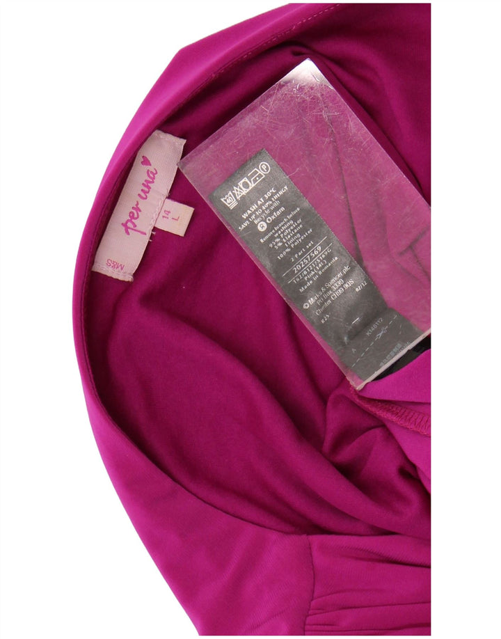 PER UNA Dame 3/4-ærmet Skede Kjole UK 14 Large Pink Polyester