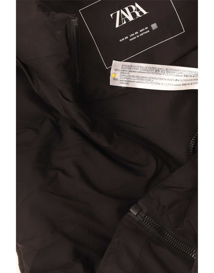 Zara Damen Übergroße wattierte Weste UK 6 XS Schwarz Polyester