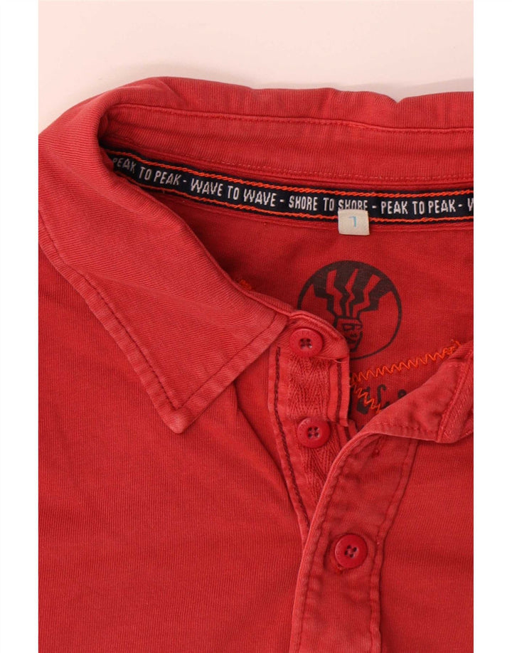 Timberland Mens Rugby Polo Shirt Large Red Cotton