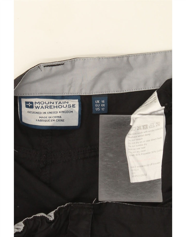 MOUNTAIN WAREHOUSE Womens Cargo Trousers UK 16 Large W36 L30 Black