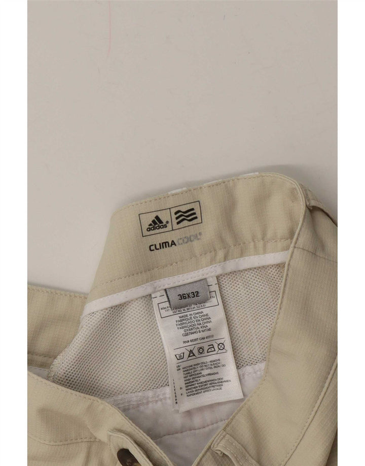 Adidas Mens Climacool Straight Chino Trousers W36 L32 Beige Polyester