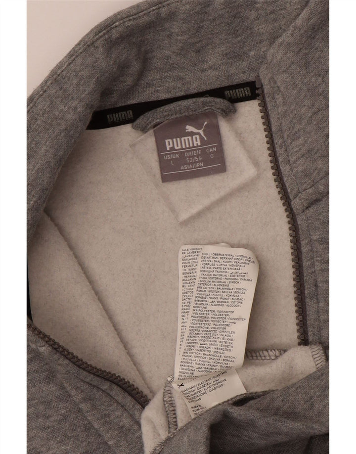 PUMA Mens Graphic Tracksuit Top Jacket Large Grey Colourblock Cotton Vintage Puma and Second-Hand Puma from Messina Hembry 