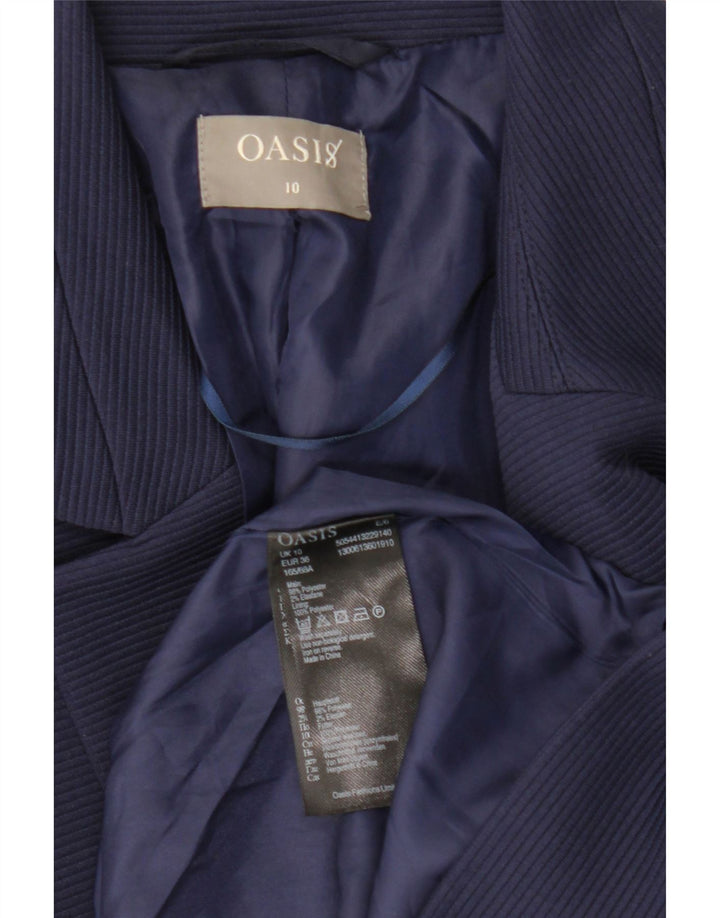 Oasis Chaqueta tipo blazer abierta para mujer UK 10 Small Poliéster azul marino
