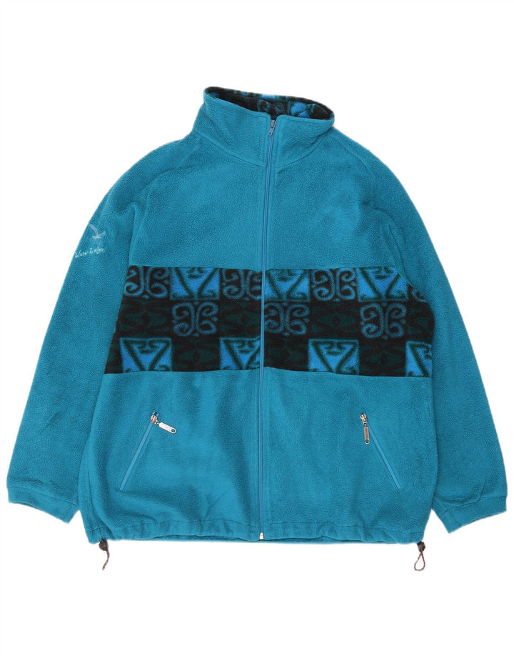 SALEWA Fleecejakke til mænd UK 42 XL Blå Geometrisk Polyester