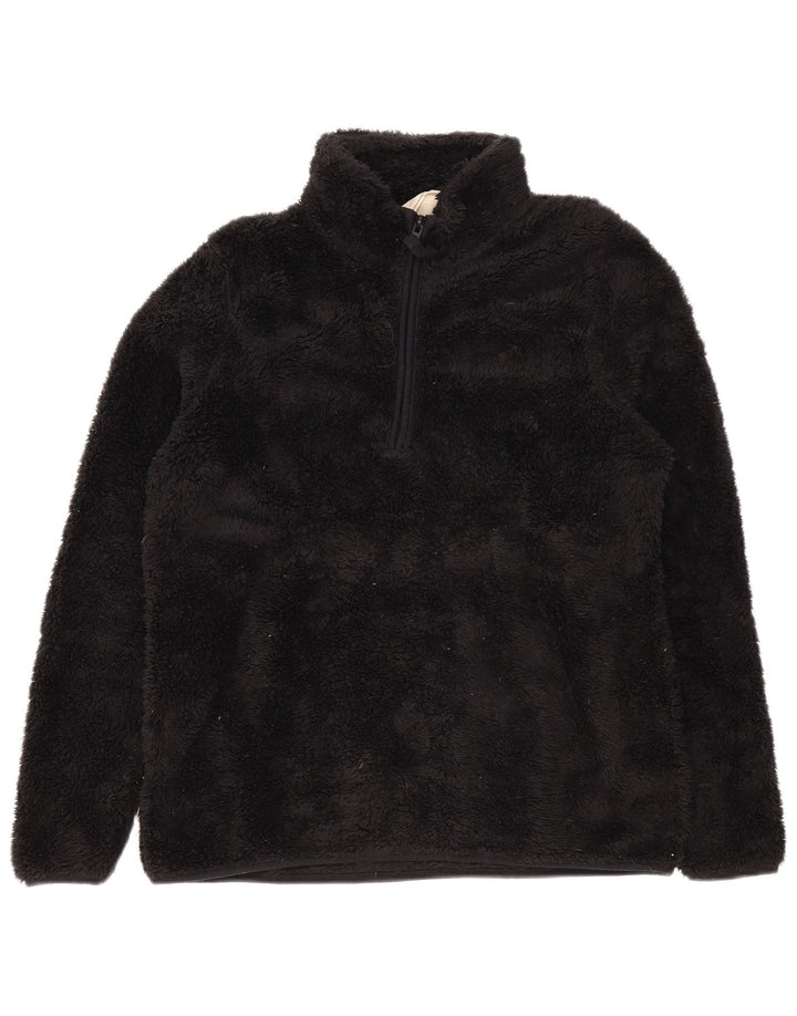 Mountain Warehouse Womens Zip Neck Fleece Jumper UK 12 Medium Black
