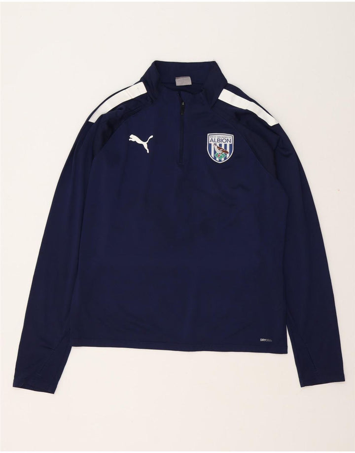 Maglia da tuta PUMA da uomo con zip e collo, colore blu navy medio