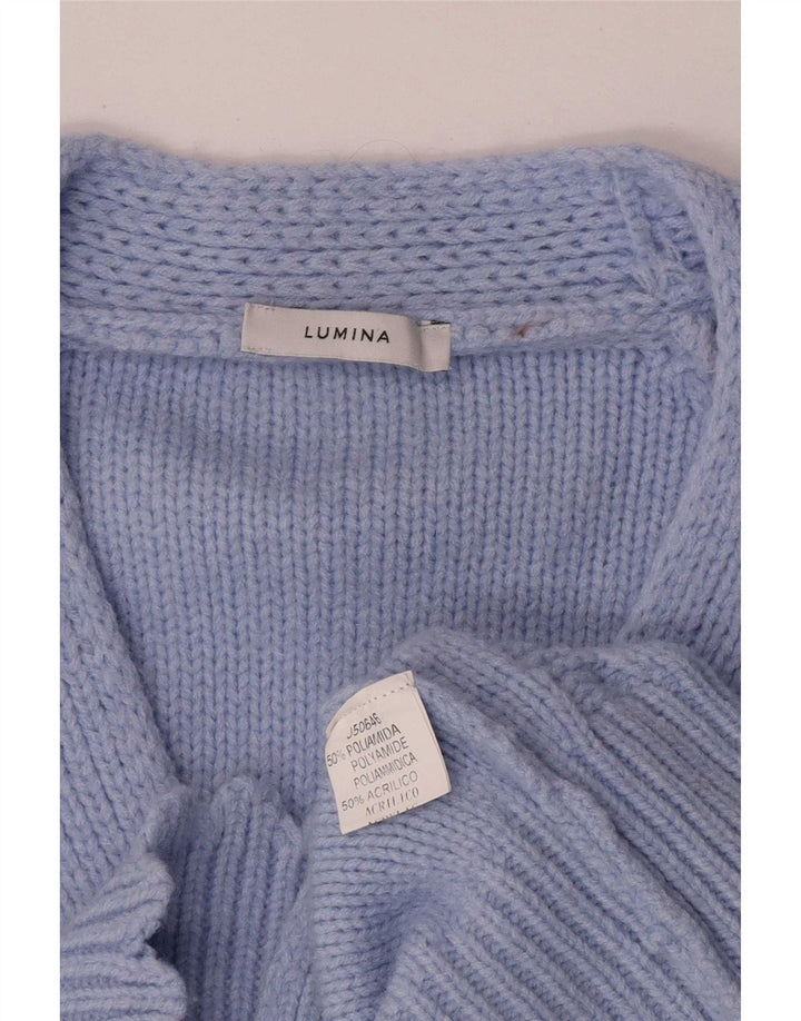 Lumina Damen Strickjacke Pullover UK 16 Large Blau Polyamid