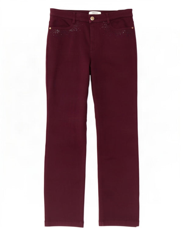 Pantaloni casual dritti da donna Marks & Spencer UK 12 medi W30 L28 Viola